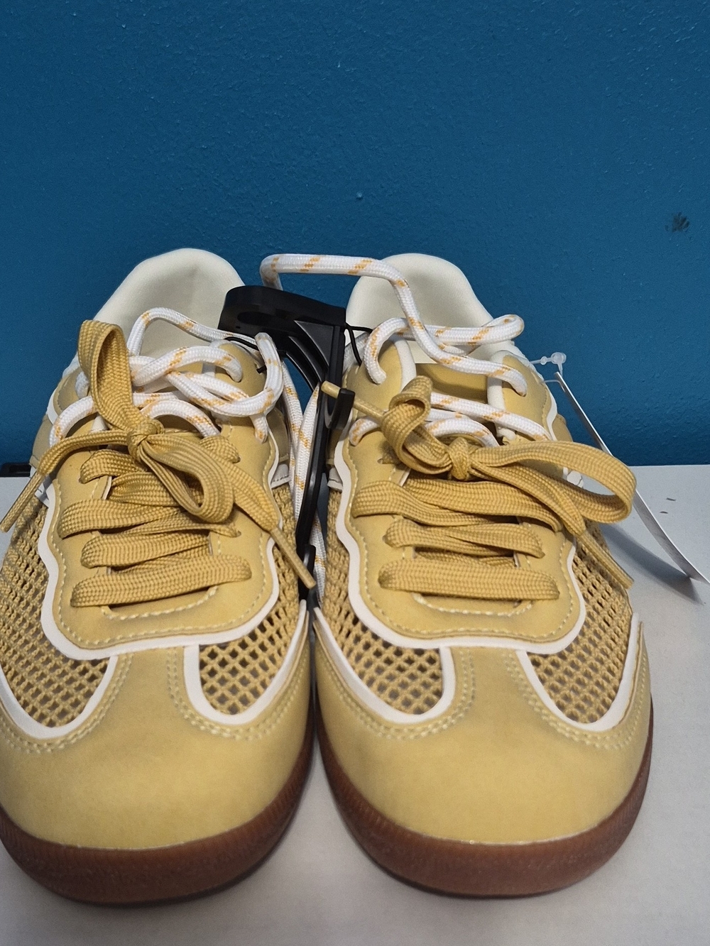 Time and Tru Yellow Lace-Up Kids Sneakers